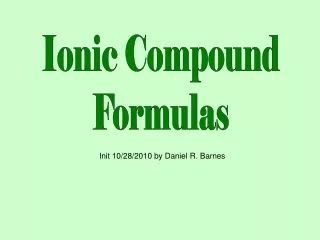 Ionic Compound Formulas