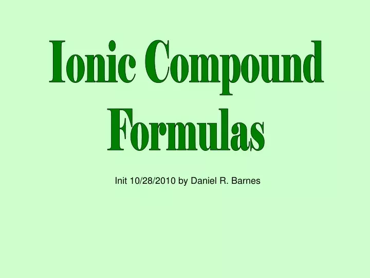 ionic compound formulas