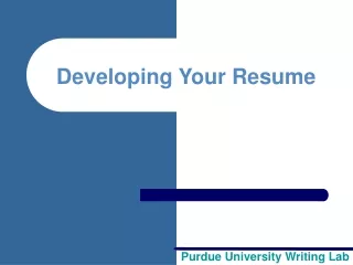 Developing Your Resume