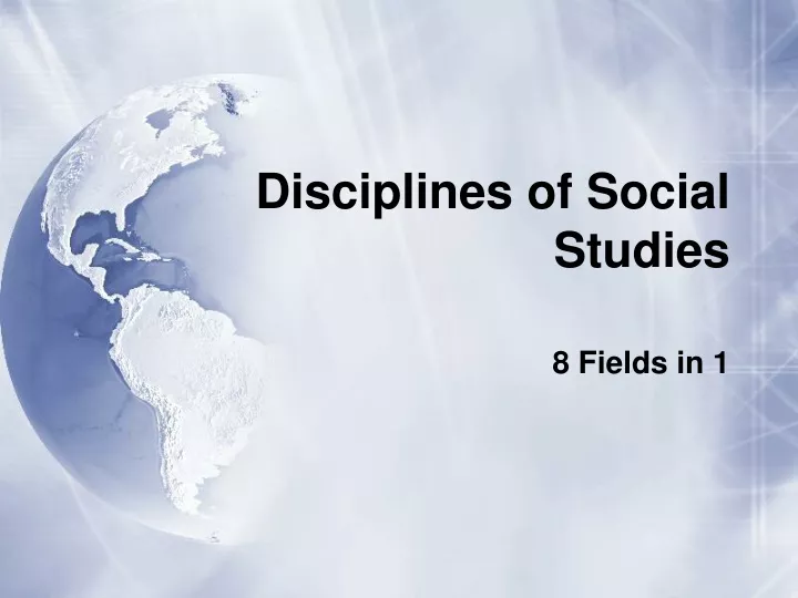 disciplines of social studies