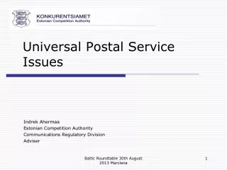 Universal Postal Service Issues