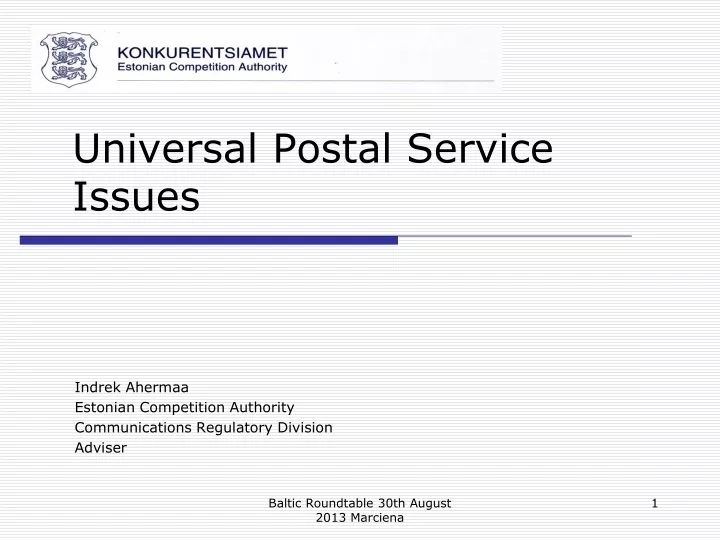 universal postal service issues