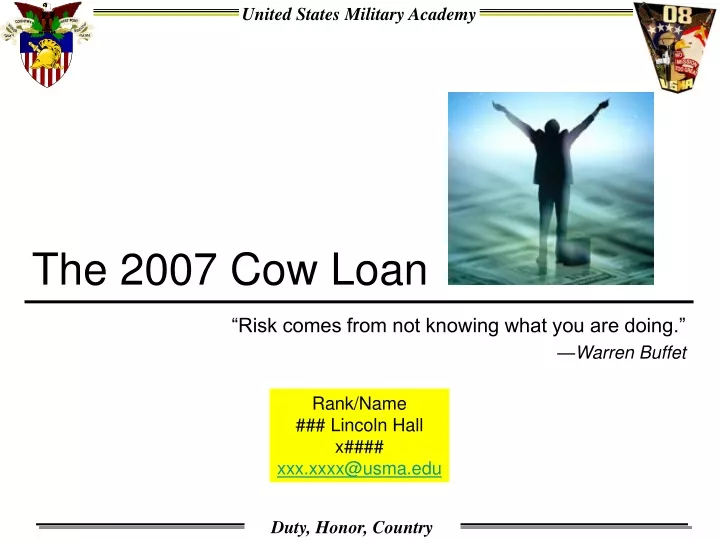 the 2007 cow loan
