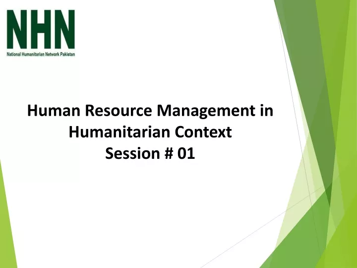 human resource management in humanitarian context