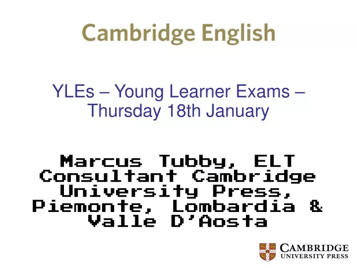 yles young learner exams thursday 18th january