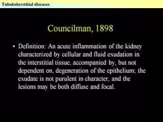 Tubuloiterstitial diseases