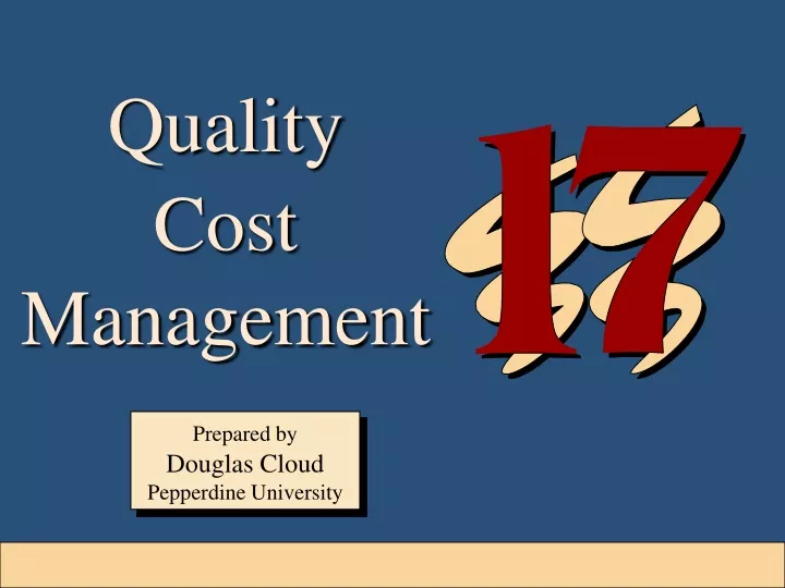 quality cost management