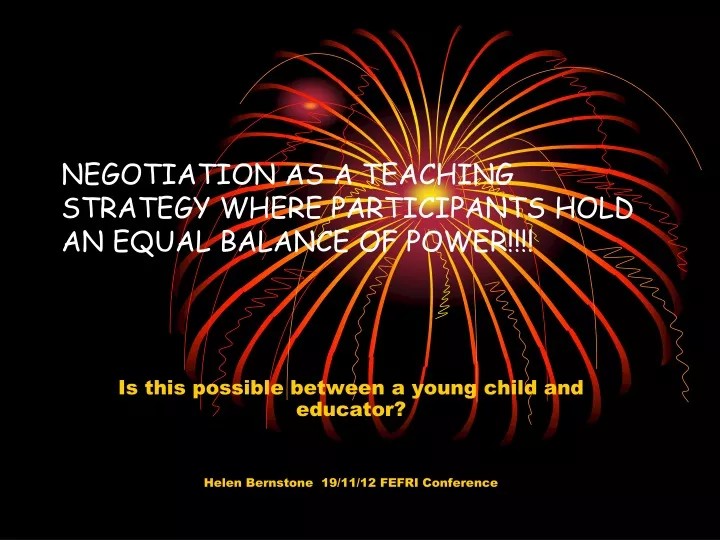 negotiation as a teaching strategy where participants hold an equal balance of power