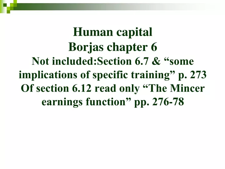 human capital borjas chapter 6 not included