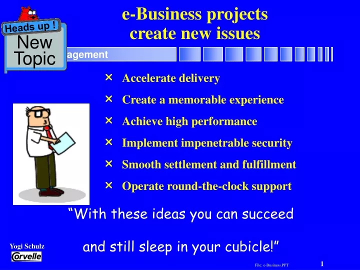 e business projects create new issues
