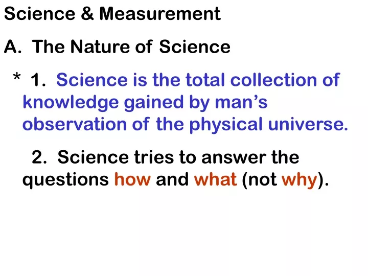 science measurement a the nature of science