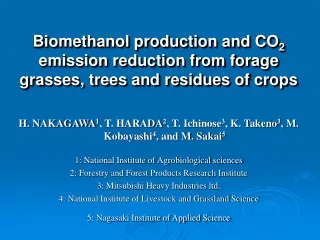 H. NAKAGAWA 1 , T. HARADA 2 , T. Ichinose 3 , K. Takeno 3 , M. Kobayashi 4 , and M. Sakai 5
