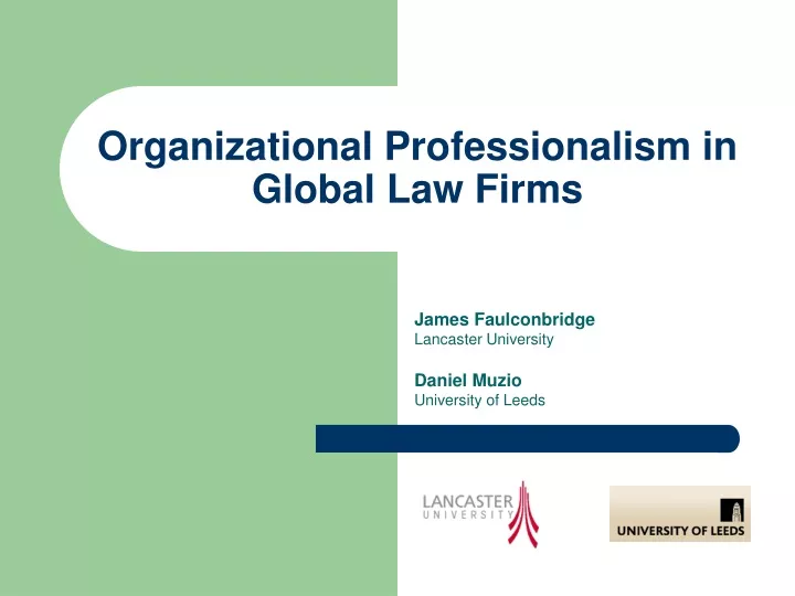 organizational professionalism in global law firms
