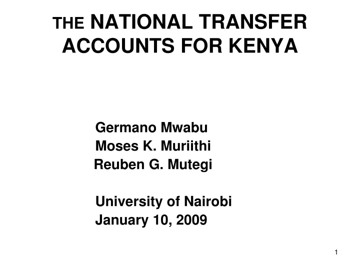 the national transfer accounts for kenya