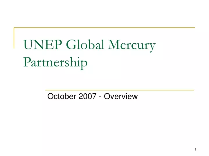unep global mercury partnership
