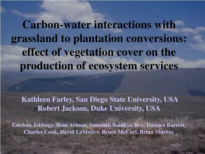 carbon water interactions with grassland
