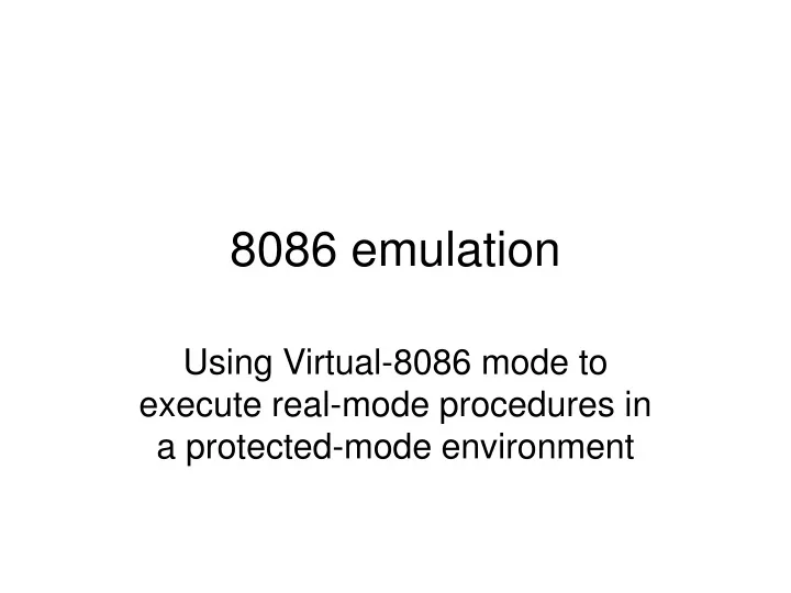 8086 emulation
