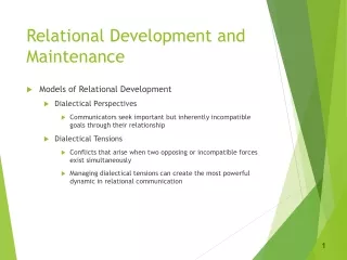 Relational Development and Maintenance