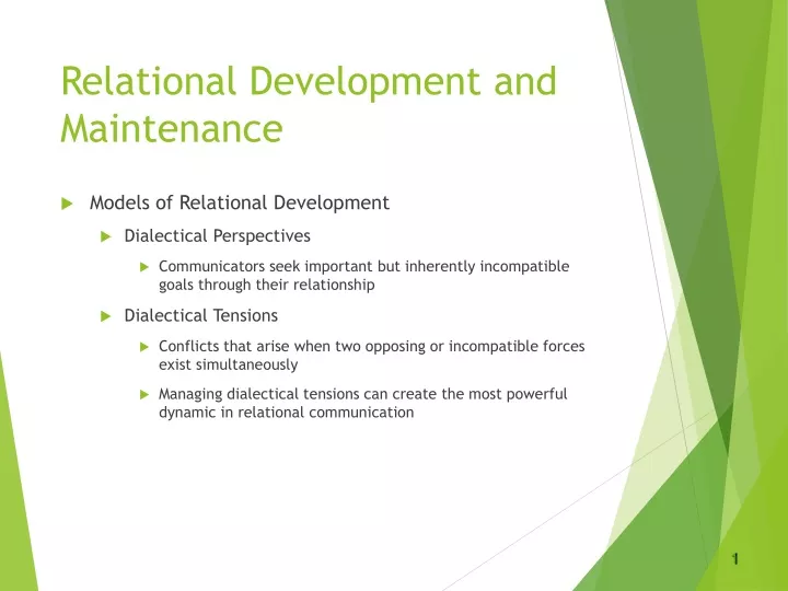 relational development and maintenance