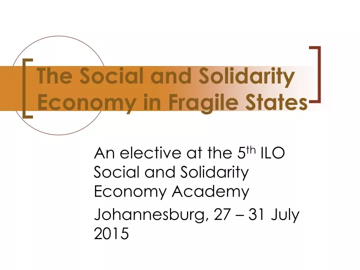 the social and solidarity economy in fragile states