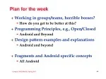 Plan for the week - slide 1