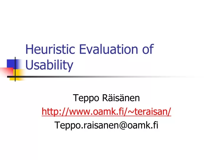 heuristic evaluation of usability