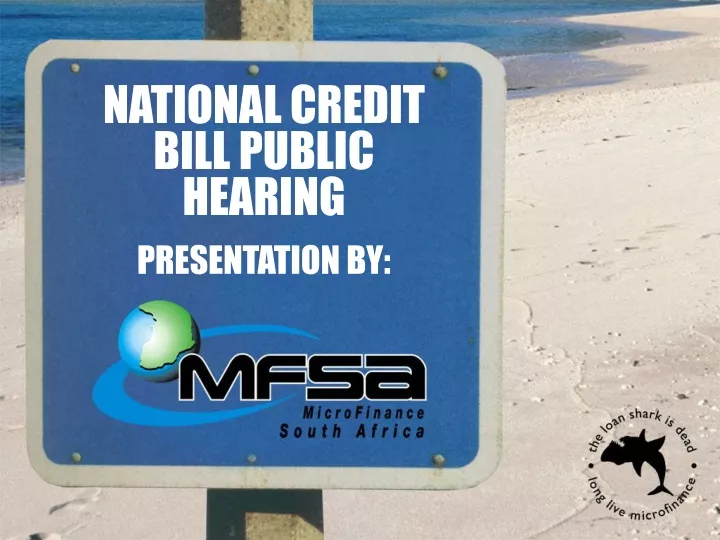 national credit bill public hearing presentation