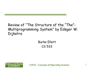 Review of “The Structure of the “The”-Multiprogramming System” by Edsger W. Dijkstra