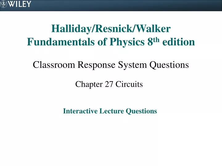 halliday resnick walker fundamentals of physics