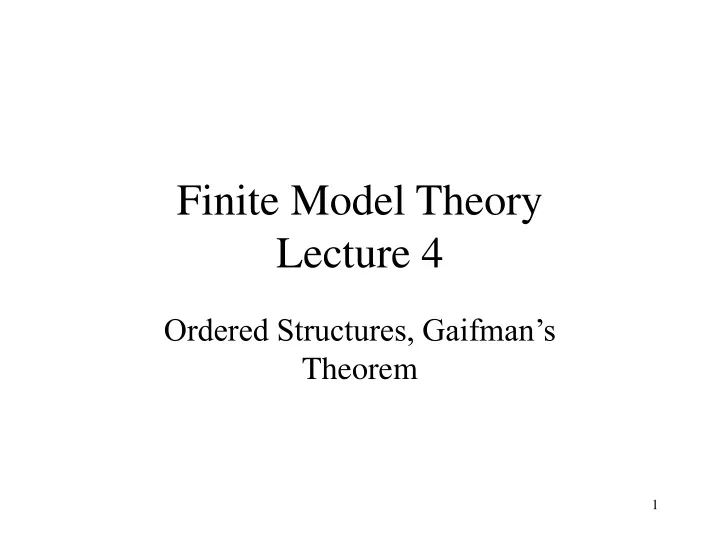 finite model theory lecture 4