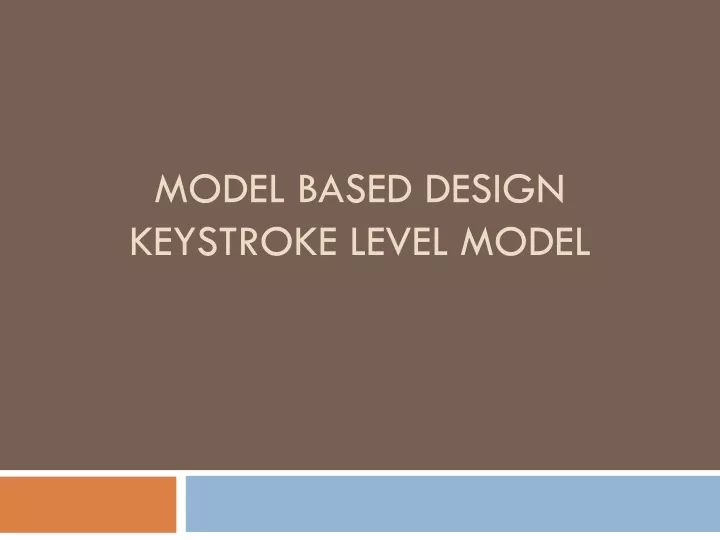 model based design keystroke level model