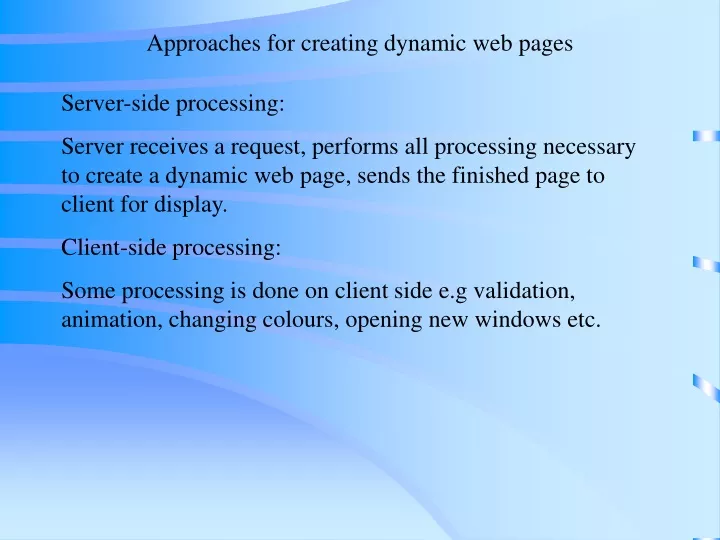 approaches for creating dynamic web pages