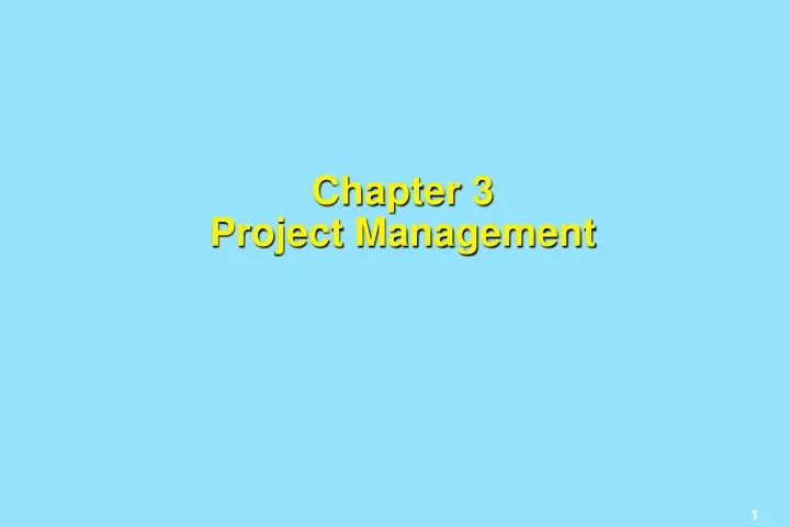 chapter 3 project management