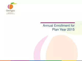 Annual Enrollment for Plan Year 2015
