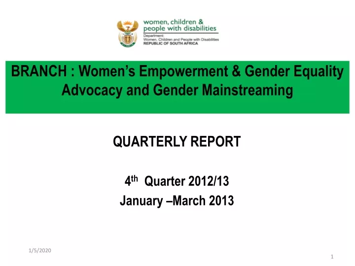 branch women s empowerment gender equality advocacy and gender mainstreaming