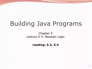 Building Java Programs