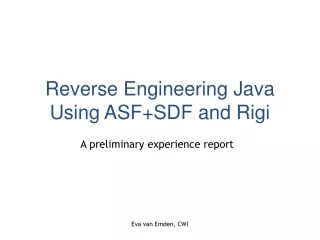 Reverse Engineering Java Using ASF+SDF and Rigi