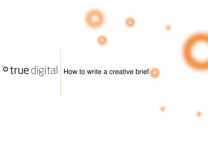 how to write a creative brief