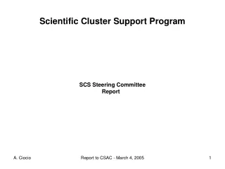 Scientific Cluster Support Program