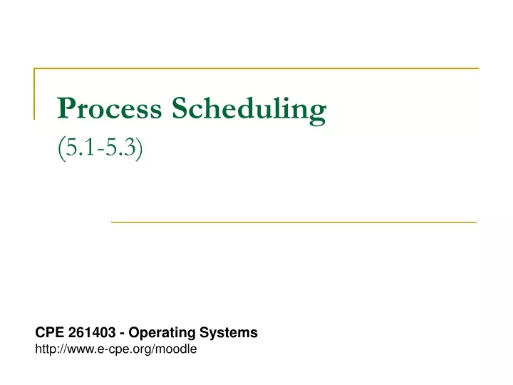 process scheduling 5 1 5 3