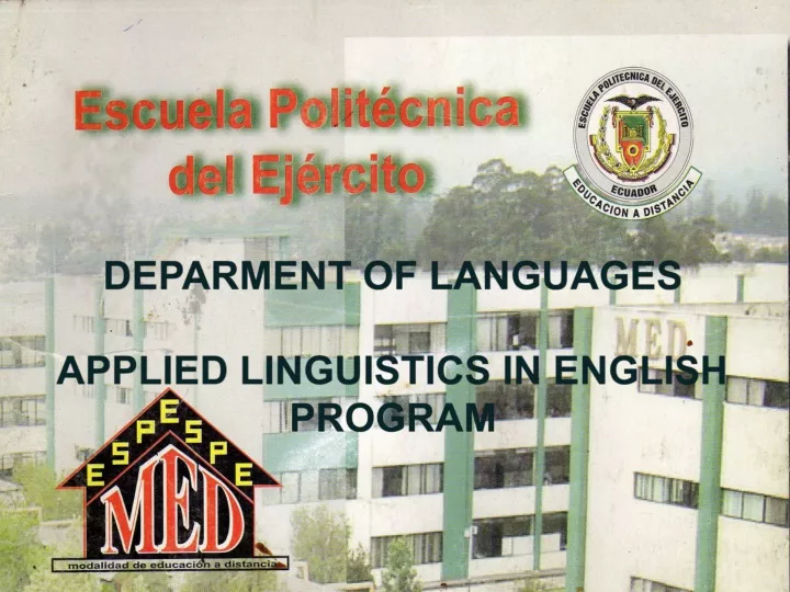 deparment of languages applied linguistics