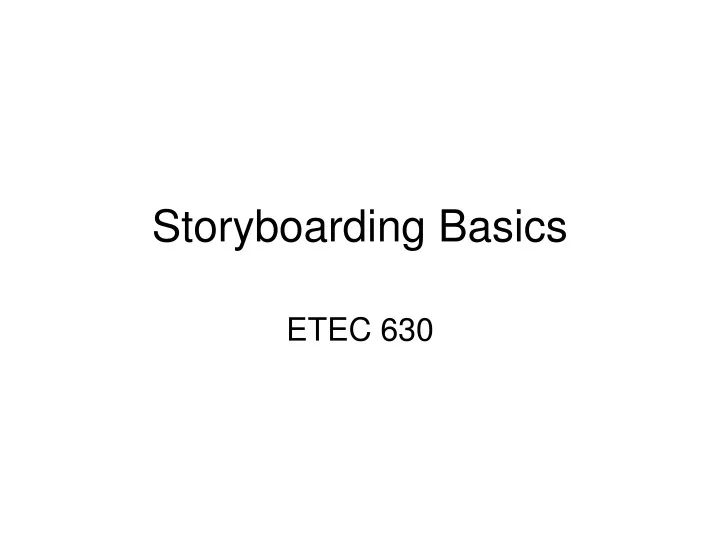 storyboarding basics