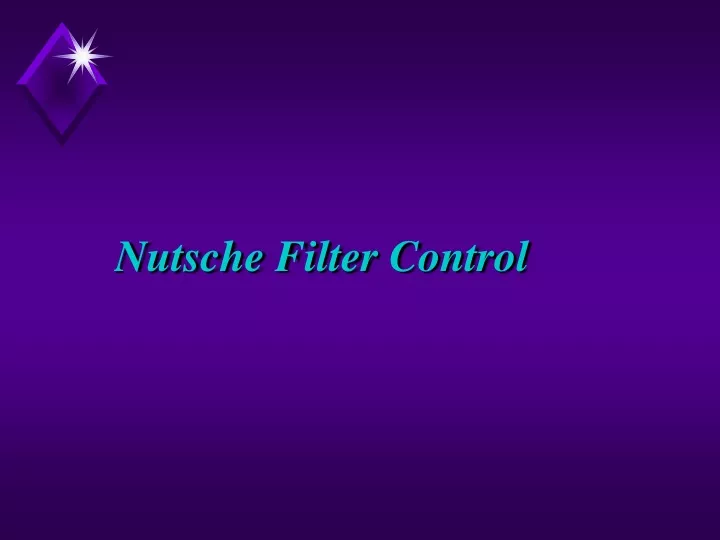nutsche filter control