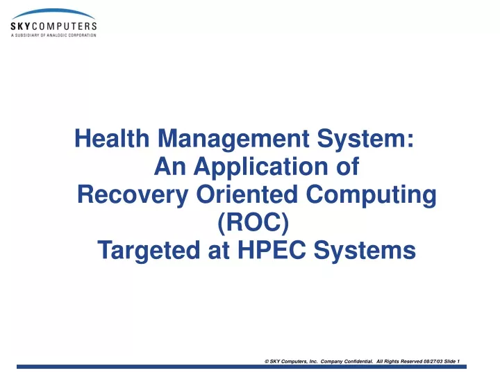 health management system an application