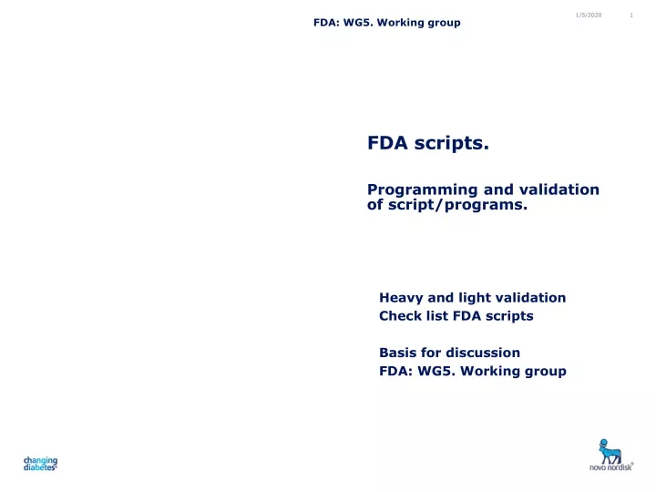 fda scripts programming and validation of script programs