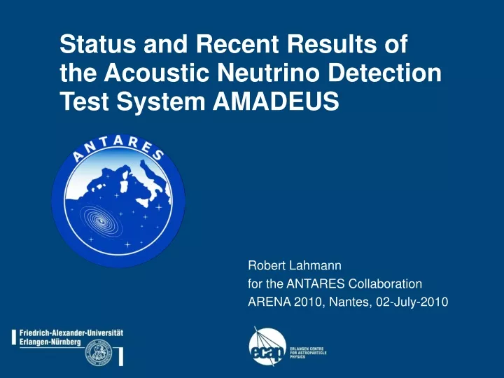 status and recent results of the acoustic