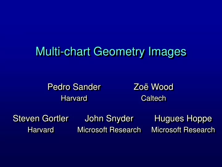 multi chart geometry images