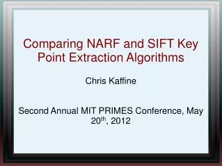 Comparing NARF and SIFT Key Point Extraction Algorithms