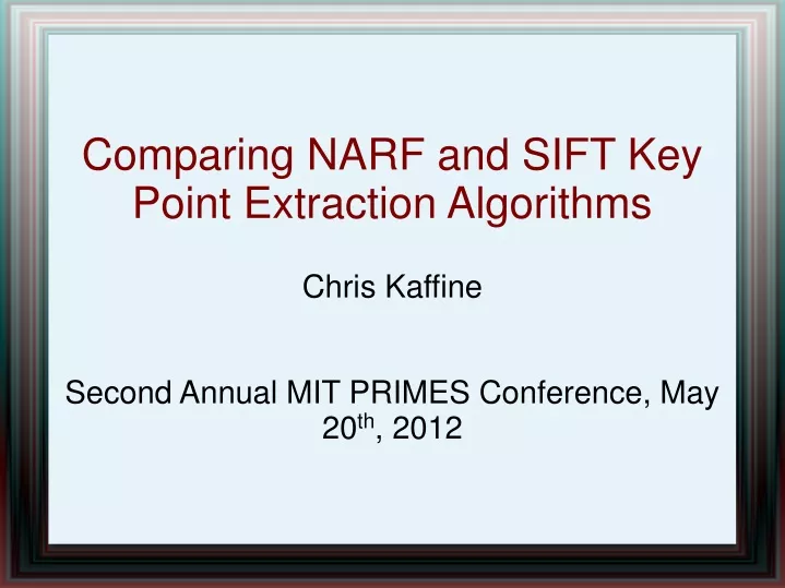 chris kaffine second annual mit primes conference may 20 th 2012