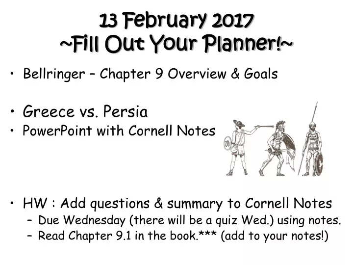 13 february 2017 fill out your planner